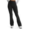 image:imageAoxjox Flare Leggings for Women Metamorph MidRise Hidden Scrunch Butt Lifting Wide Leg Yoga Pants 303234Black