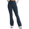image:imageAoxjox Flare Leggings for Women Metamorph MidRise Hidden Scrunch Butt Lifting Wide Leg Yoga Pants 303234Blueberry
