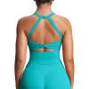 image:imageAoxjox Womens Workout Sleeveless Lola Longline Tank Fitness Training Gym Yoga Crop TanksLagoon Teal