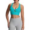 image:imageAoxjox Womens Workout Sports Bras Twist Front Fitness Training Gym Bra Yoga Crop Lola TankLagoon Teal