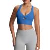 image:imageAoxjox Womens Workout Sports Bras Twist Front Fitness Training Gym Bra Yoga Crop Lola TankMotion Blue