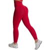 image:imageAoxjox Workout Kinetic Seamles Leggings for Women High Waisted Hidden Scrunch Tummy Control Gym Yoga Pants 23Lipstick Red