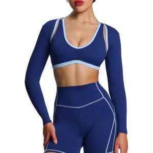image:imageAoxjox Womens Long Sleeve Open Front Lexi Lined Bolero Shrug Crop Top CardiganBellwether BlueAiry Blue