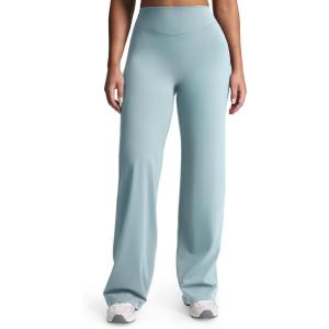 image:imageAoxjox Womens Velura Straight Leg Yoga Pants Buttery Soft PlushFlex MidWaist WideLeg for Workout amp Casual LeggingsCloud Steel Blue