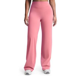 image:imageAoxjox Womens Velura Straight Leg Yoga Pants Buttery Soft PlushFlex MidWaist WideLeg for Workout amp Casual LeggingsRose Clay