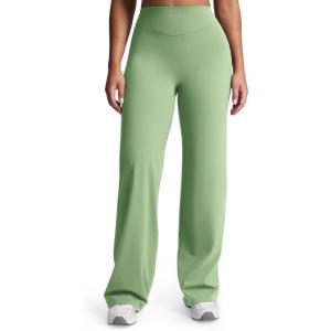 image:imageAoxjox Womens Velura Straight Leg Yoga Pants Buttery Soft PlushFlex MidWaist WideLeg for Workout amp Casual LeggingsSage Drift