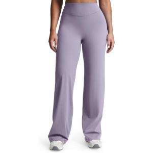 image:imageAoxjox Womens Velura Straight Leg Yoga Pants Buttery Soft PlushFlex MidWaist WideLeg for Workout amp Casual LeggingsSoft Amethyst