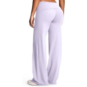 image:imageAoxjox Womens Workout Athlenza Fold Over Waist Straight Leg Bottoms Lumastretch Gym Yoga Pants 313335Misty Lilac