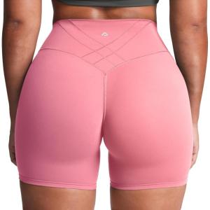 image:imageAoxjox Womens Workout Velura Biker Shorts High Waisted Hidden Scrunch PlushFlex Athletic Yoga Short 6Rose Clay