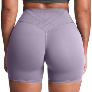 image:imageAoxjox Womens Workout Velura Biker Shorts High Waisted Hidden Scrunch PlushFlex Athletic Yoga Short 6Soft Amethyst
