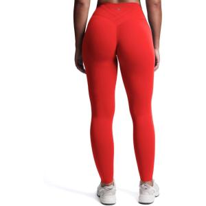 image:imageAoxjox Womens Workout Velura Leggings High Waisted Hidden Scrunch PlushFlex Buttery Soft Yoga Pants 26Bright Fiesta Red