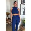 image:imageAoxjox High Waisted Workout Leggings for Women Tummy Control Buttery Soft Yoga Metamorph Deep V Pants 26Bellwether Blue