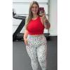 image:imageAoxjox High Waisted Workout Leggings for Women Tummy Control Buttery Soft Yoga Metamorph Deep V Pants 26Dalmatian Printsize Up  Run Small