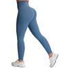image:imageAoxjox High Waisted Workout Leggings for Women Tummy Control Buttery Soft Yoga Metamorph Deep V Pants 26Steel Blue