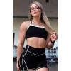 image:imageAoxjox Lexi Lined Workout Biker Shorts for Women Tummy Control High Waisted Exercise Athletic Gym Running Yoga Short 6Black and White