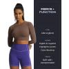 image:imageAoxjox Lexi Lined Workout Biker Shorts for Women Tummy Control High Waisted Exercise Athletic Gym Running Yoga Short 6Deep BluePaisley Purple