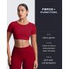 image:imageAoxjox Short Sleeve Crop Tops for Women Clarissa Hollow Back Workout Cropped T Shirt TopA Rumba Red
