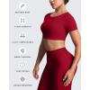 image:imageAoxjox Short Sleeve Crop Tops for Women Clarissa Hollow Back Workout Cropped T Shirt TopA Rumba Red