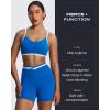 image:imageAoxjox Velma Workout Biker Shorts for Women Color Block CrossWaist High Waisted Exercise Gym Running Yoga Short 6Directoire BlueWhite