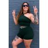 image:imageAoxjox Velma Workout Biker Shorts for Women Color Block CrossWaist High Waisted Exercise Gym Running Yoga Short 6Forest GreenSage Green