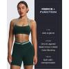 image:imageAoxjox Velma Workout Biker Shorts for Women Color Block CrossWaist High Waisted Exercise Gym Running Yoga Short 6Forest GreenSage Green