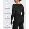 image:imageAoxjox Womens Athlenza Ruffle Wrap Tie Front Tops Long Sleeve Shrug Crop Top Ballet Yoga Workout CardiganBlack