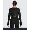 image:imageAoxjox Womens Athlenza Ruffle Wrap Tie Front Tops Long Sleeve Shrug Crop Top Ballet Yoga Workout CardiganBlack