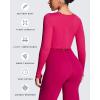 image:imageAoxjox Womens Athlenza Ruffle Wrap Tie Front Tops Long Sleeve Shrug Crop Top Ballet Yoga Workout CardiganFuchsia
