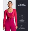 image:imageAoxjox Womens Athlenza Ruffle Wrap Tie Front Tops Long Sleeve Shrug Crop Top Ballet Yoga Workout CardiganFuchsia