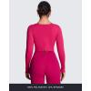 image:imageAoxjox Womens Athlenza Ruffle Wrap Tie Front Tops Long Sleeve Shrug Crop Top Ballet Yoga Workout CardiganFuchsia