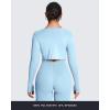image:imageAoxjox Womens Athlenza Ruffle Wrap Tie Front Tops Long Sleeve Shrug Crop Top Ballet Yoga Workout CardiganPowder Blue