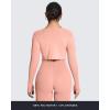 image:imageAoxjox Womens Athlenza Ruffle Wrap Tie Front Tops Long Sleeve Shrug Crop Top Ballet Yoga Workout CardiganSatin Nude Pink