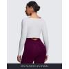image:imageAoxjox Womens Athlenza Ruffle Wrap Tie Front Tops Long Sleeve Shrug Crop Top Ballet Yoga Workout CardiganWhite