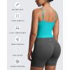 image:imageAoxjox Womens Workout Sleeveless Sculpt Strap Longline Tank Fitness Training Gym Yoga Crop TanksLagoon Teal