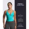 image:imageAoxjox Womens Workout Sleeveless Sculpt Strap Longline Tank Fitness Training Gym Yoga Crop TanksLagoon Teal