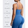 image:imageAoxjox Womens Workout Sleeveless Sculpt Strap Longline Tank Fitness Training Gym Yoga Crop TanksMotion Blue