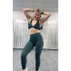 image:imageAoxjox Womens Workout Sports Bras Fitness Metamorph Sienna Twist Bra Yoga Crop TankCloud Dark Green