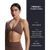 image:imageAoxjox Womens Workout Sports Bras Fitness Metamorph Sienna Twist Bra Yoga Crop TankFudge Coffee
