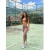 image:imageAoxjox Womens Workout Sports Bras Fitness Metamorph Sienna Twist Bra Yoga Crop TankFudge Coffee