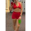 image:imageAoxjox Womens Workout Sports Bras Fitness Metamorph Sienna Twist Bra Yoga Crop TankRacing Red