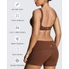 image:imageAoxjox Womens Workout Sports Bras Fitness Training Gym Athlenza Twist Low Impact Bra Lumastretch Yoga Crop TankBrown Run Small  Size Up