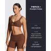 image:imageAoxjox Womens Workout Sports Bras Fitness Training Gym Athlenza Twist Low Impact Bra Lumastretch Yoga Crop TankBrown Run Small  Size Up