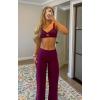 image:imageAoxjox Womens Workout Sports Bras Fitness Training Gym Athlenza Twist Low Impact Bra Lumastretch Yoga Crop TankBurgundy Run Small  Size Up