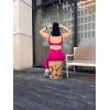 image:imageAoxjox Womens Workout Sports Bras Fitness Training Gym Athlenza Twist Low Impact Bra Lumastretch Yoga Crop TankFuchsia Run Small  Size Up