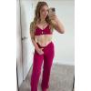image:imageAoxjox Womens Workout Sports Bras Fitness Training Gym Athlenza Twist Low Impact Bra Lumastretch Yoga Crop TankFuchsia Run Small  Size Up