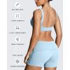 image:imageAoxjox Womens Workout Sports Bras Fitness Training Gym Athlenza Twist Low Impact Bra Lumastretch Yoga Crop TankMist Blue Run Small  Size Up
