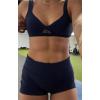 image:imageAoxjox Womens Workout Sports Bras Fitness Training Gym Athlenza Twist Low Impact Bra Lumastretch Yoga Crop TankNavy Run Small  Size Up