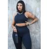 image:imageAoxjox Workout Seamless Leggings for Women High Waisted Fitness Yoga Contour Sculpt Pants 22Deep Black