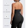 image:imageAoxjox Workout Seamless Sleeveless for Women Adjustable Halter Impact Longline Strappy Top Yoga Crop TanksBlack