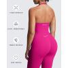 image:imageAoxjox Workout Seamless Sleeveless for Women Adjustable Halter Impact Longline Strappy Top Yoga Crop TanksRose Red
